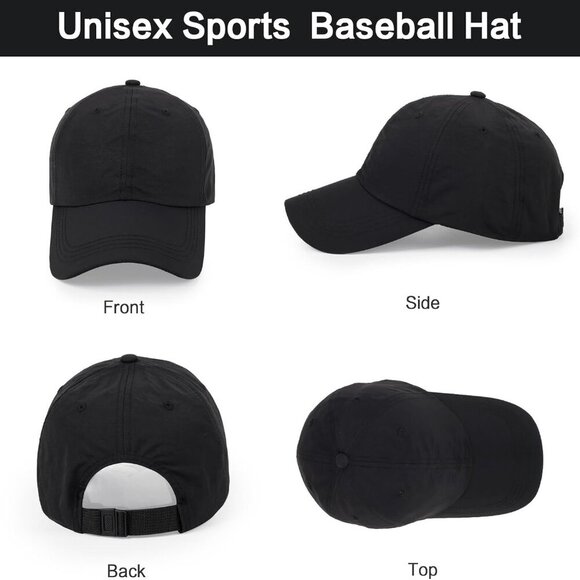 Unisex Waterproof Running Hat Lightweight Sun Protection Baseball Cap for Outdoo - Picture 3 of 7